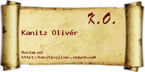 Kanitz Olivér névjegykártya